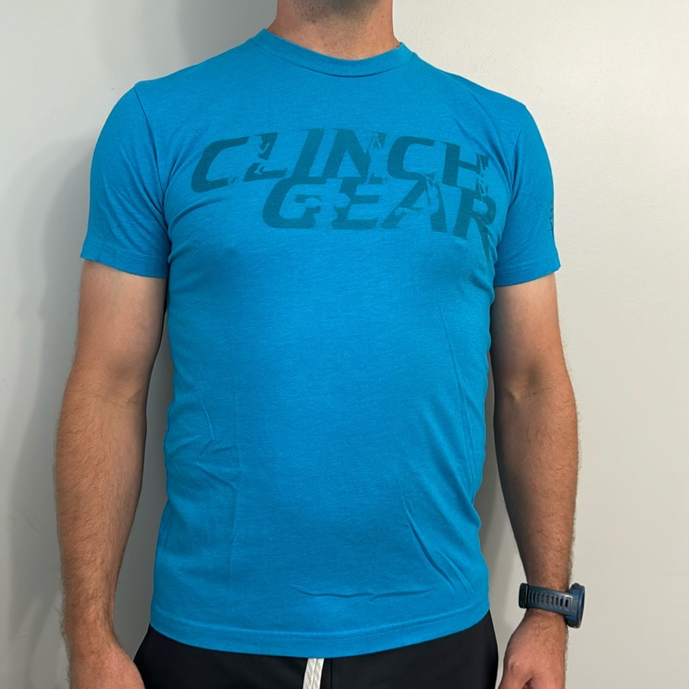 Clinch. Gear blue graphic tee